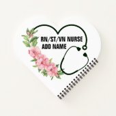 学生パーソナライズされた登録退役軍人ナース名 ノートブック (裏面)