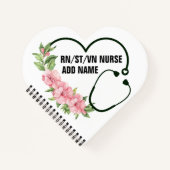 学生パーソナライズされた登録退役軍人ナース名 ノートブック (正面)