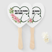 学生パーソナライズされた登録退役軍人ナース名 ハンドファン (正面&裏面)