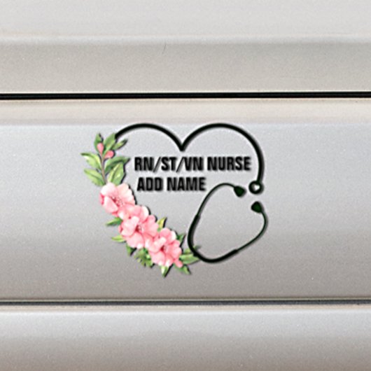 学生パーソナライズされた登録退役軍人ナース名 バンパーステッカー
