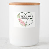 学生パーソナライズされた登録退役軍人ナース名 フードラベル (正面)