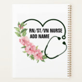 学生パーソナライズされた登録退役軍人ナース名 プランナー手帳 (裏面)