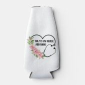 学生パーソナライズされた登録退役軍人ナース名 ボトルクーラー (正面)