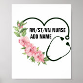 学生パーソナライズされた登録退役軍人ナース名 ポスター (正面)