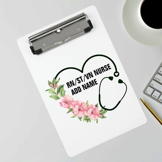 学生パーソナライズされた登録退役軍人ナース名 ミニクリップボード