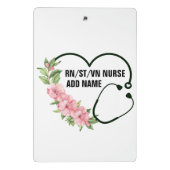 学生パーソナライズされた登録退役軍人ナース名 ミニクリップボード (裏面)
