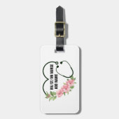 学生パーソナライズされた登録退役軍人ナース名 ラゲッジタグ (正面縦)