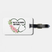 学生パーソナライズされた登録退役軍人ナース名 ラゲッジタグ (裏面横)