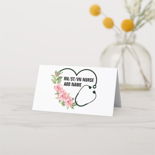 学生パーソナライズされた登録退役軍人ナース名 予約カード (正面)