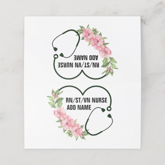 学生パーソナライズされた登録退役軍人ナース名 予約カード (外部開封)