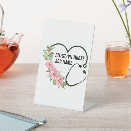 学生パーソナライズされた登録退役軍人ナース名 台座サイン (インサイチュ)