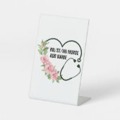 学生パーソナライズされた登録退役軍人ナース名 台座サイン (正面)