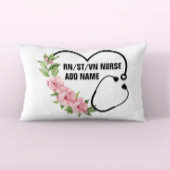 学生パーソナライズされた登録退役軍人ナース名 枕カバー