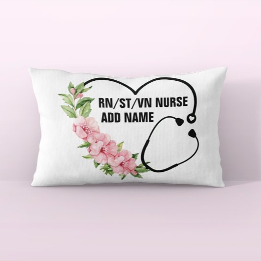 学生パーソナライズされた登録退役軍人ナース名 枕カバー