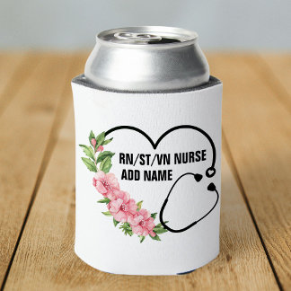 学生パーソナライズされた登録退役軍人ナース名 缶クーラー