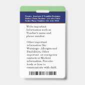 学生フォトスクールIDカードBadg バッジ (裏面)