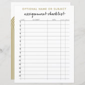 学生ボーホアーパターンの割り当てチェックリスト (正面/裏面)