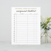 学生ボーホアーパターンの割り当てチェックリスト (スタンド正面)