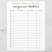 学生ボーホアーパターンの割り当てチェックリスト (正面)