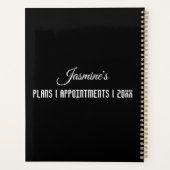 学生モダン白黒年名オーガナイザ プランナー手帳 (裏面)