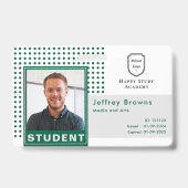 学生モダンID写真ダークグリーン大学 バッジ (正面)