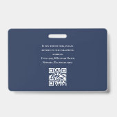 学生モダンID写真海軍ブルー大学 バッジ (裏面)