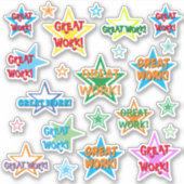 学生モチベーション「素晴らしWORK!」 & Star Shapes シール (正面)