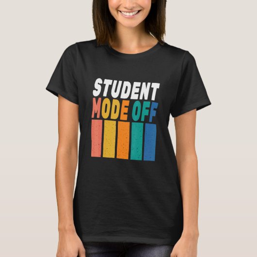 学生モード終了 卒業 最終学日 Tシャツ (正面)
