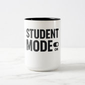 学生モード起動 – 面白い勉強モチベアップ ツートーンマグカップ (中央)