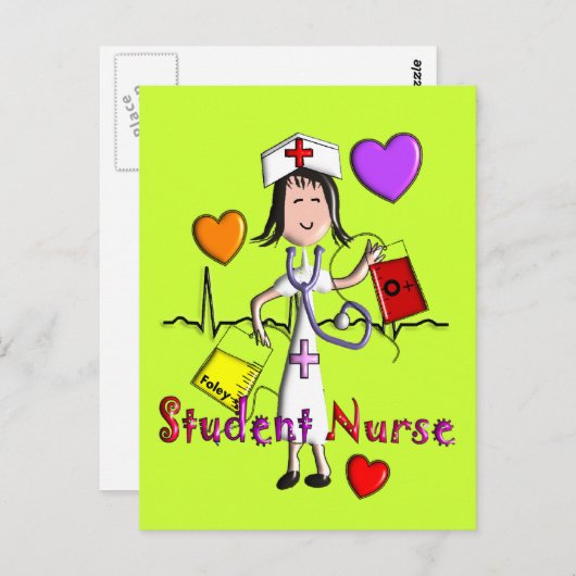学生ユニークナースギフト3Dグラフィックス ポストカード (正面/裏面)