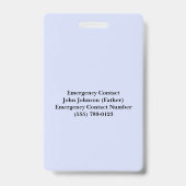 学生ユニークパーソナライズされたナース バッジ (裏面)