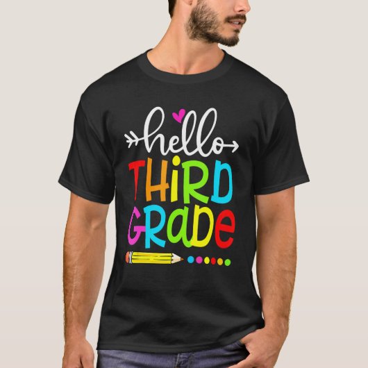 学生先生ハローサードグレード新学期 Tシャツ (正面)