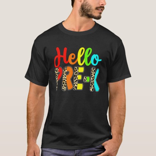 学生先生ハロープレKレオパード新学期 Tシャツ (正面)