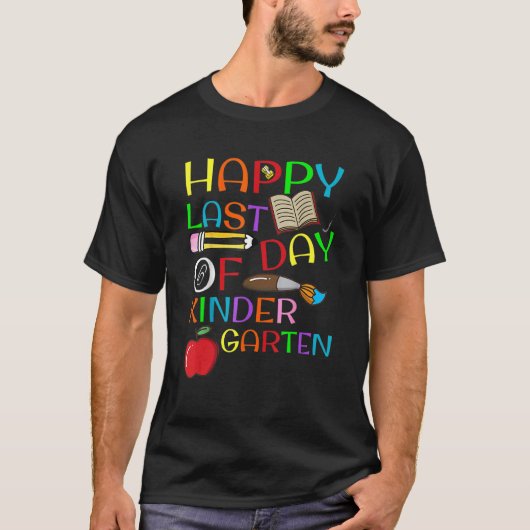 学生先生Happy Last Day Of幼稚園Ou Tシャツ (正面)