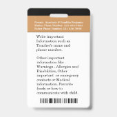 学生写真 学校 ID 証明カード バッジ (裏面)