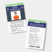 学生写真 学校 ID 認証カード バッジ (正面&裏面)