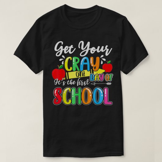 学生初日にCrayを取得すおもしろいる Tシャツ (デザイン正面)