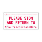 学生勤務評論+先生名ラバースタンプ セルフインキングスタンプ (デザイン)