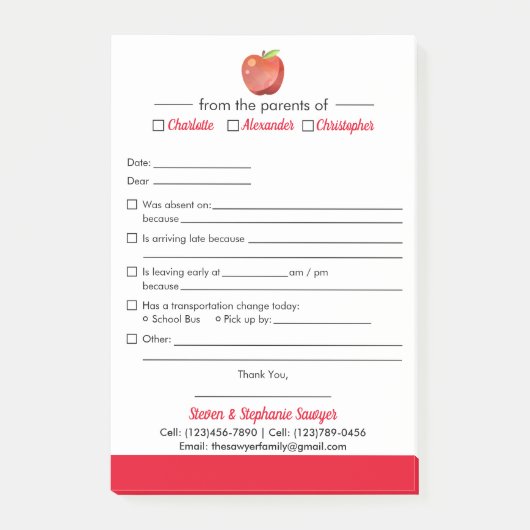 学生向けメモ帳 ポストイット (正面)