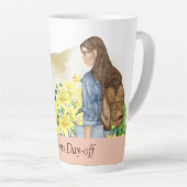 学生女子の飲酒 カフェラテマグ (右アングル)