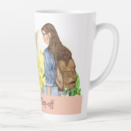 学生女子の飲酒 カフェラテマグ (右)