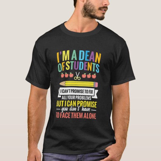 学生担当学部長 大学職員 学校従業員 Tシャツ (正面)