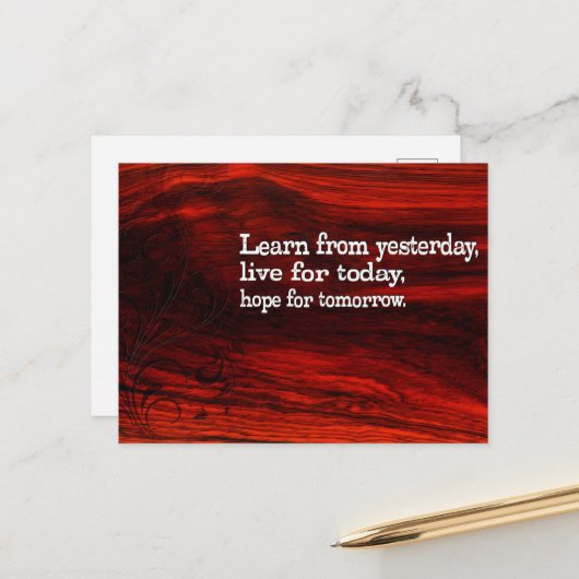 「学生活、希望」の感動的引用文 ポストカード (正面/裏面インサイチュ)