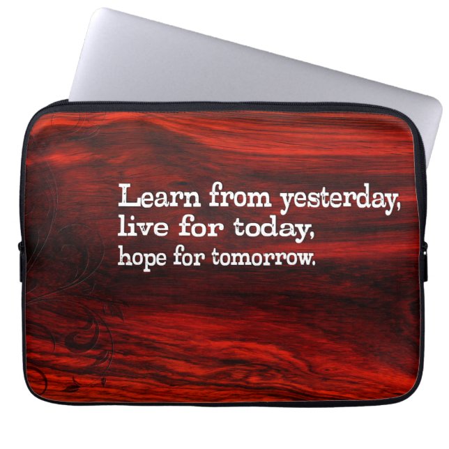 「学生活、希望」の感動的引用文 ラップトップスリーブ (正面)