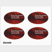 「学生活、希望」の感動的引用文 楕円形シール (シート)