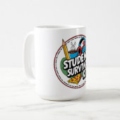 学生生おもしろい生キット新学期シャツ コーヒーマグカップ (正面左)