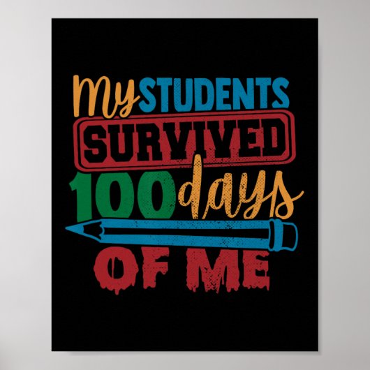 学生生き延び100日の私のおもしろい先生100th ポスター (正面)