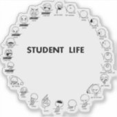 学生生活 カスタムカット ビニールステッカー シール (正面)