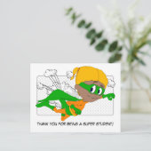 学生用の女の子はがきすごいをありがとう ポストカード (スタンド正面)