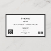 学生用名刺-プロフェッショナルロゴ 名刺 (裏面)